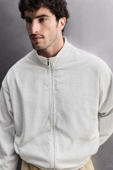 SWEAT RELAXED FIT ZIPPÉ - Gris chiné de Zara - Image 5