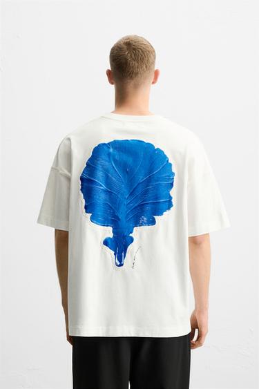 T-SHIRT À PIÈCE EN RELIEF - Blanc de Zara - Image 2