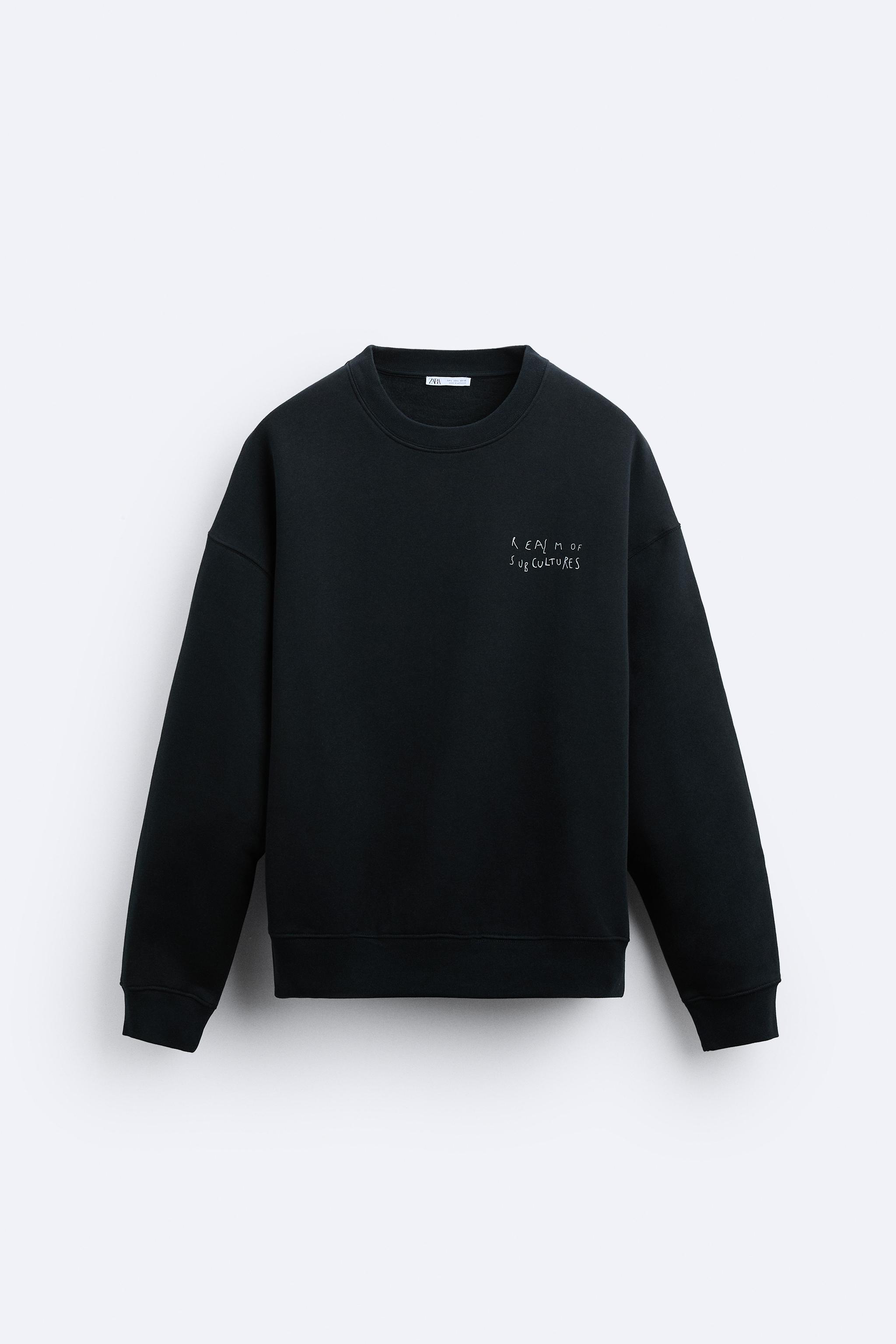 テキストプリント スウェットシャツ - ブラック | ZARA Japan / 日本