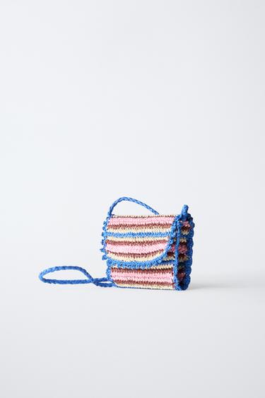 SAC BANDOULIÈRE EFFET RAPHIA - Bleu de Zara - Image 1