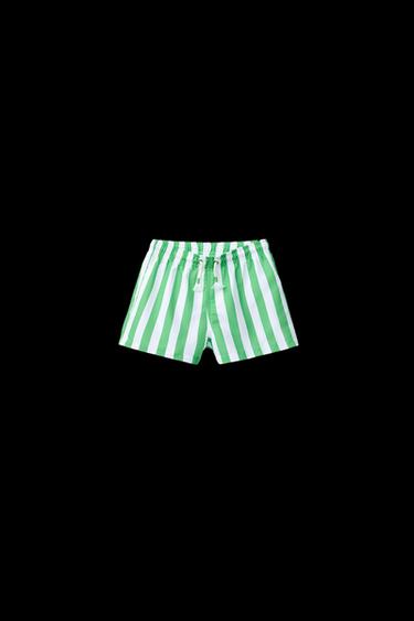 2-6 JAHRE/ GESTREIFTE BADESHORTS - Grün von Zara - Bild 0