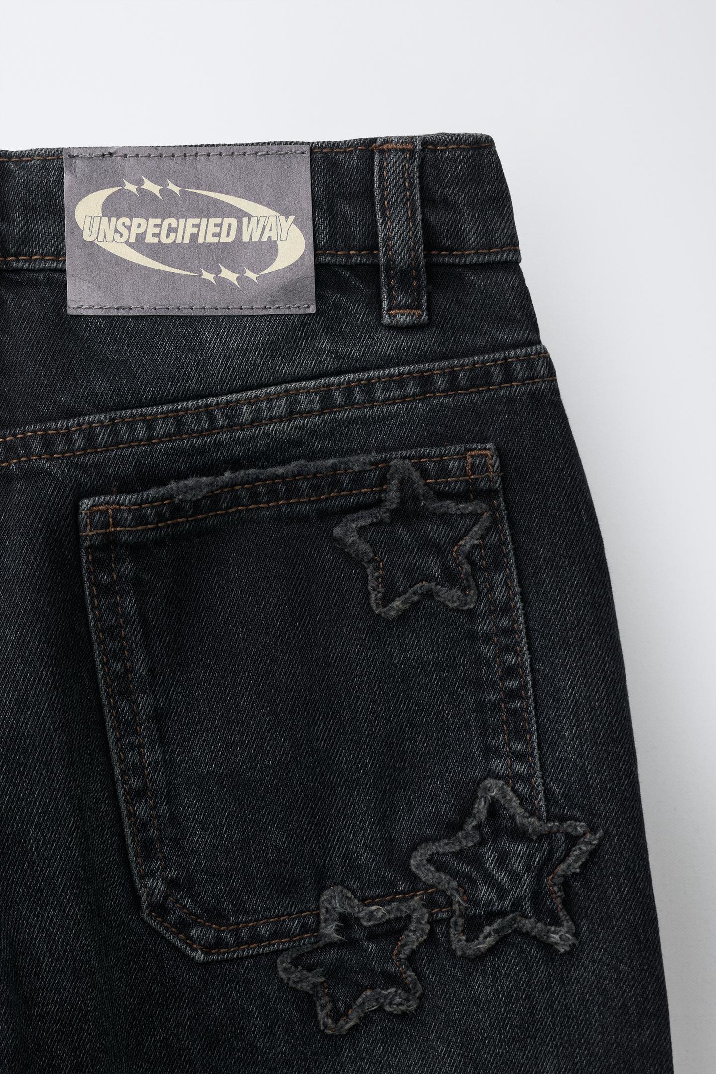 Детские джинсы Zara Star Baggy, цвет: Синий / Чёрный — фото 4
