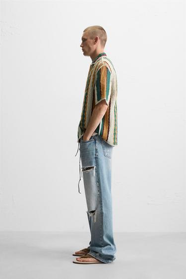 CHEMISE STRUCTURE CROCHET - Vert de Zara - Image 3