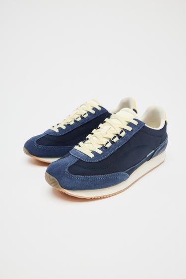 CONTRAST RUNNING TRAINERS - Navy Blue by Zara - Image 1