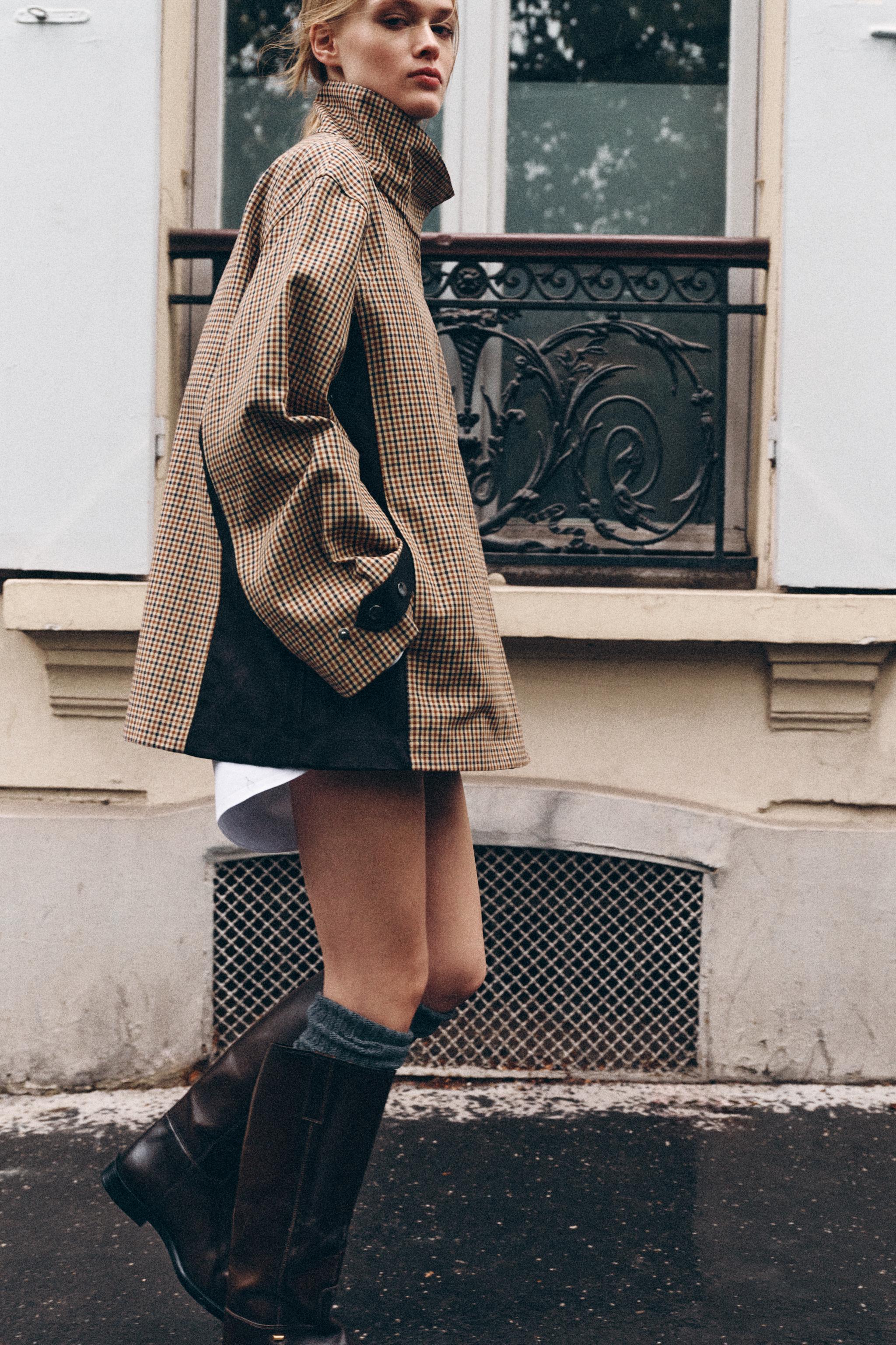 Zw Collection Checked Cropped Parka by Zara