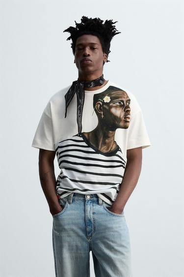 CAMISETA ESTAMPADO BORDADOS © OTIS KWAME KYE QUAICOE - Blanco de Zara