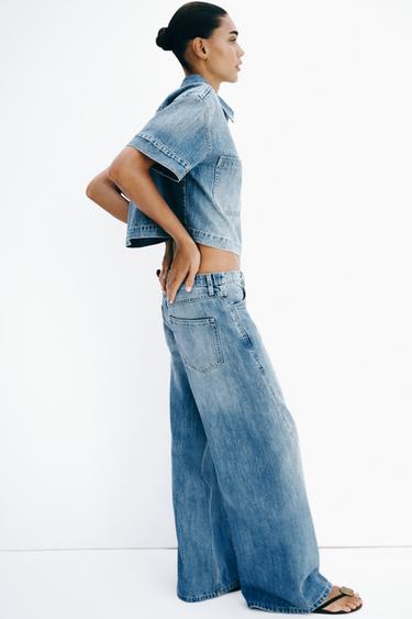 CHEMISE Z1975 EN DENIM À MANCHES COURTES - Bleu moyen de Zara - Image 2