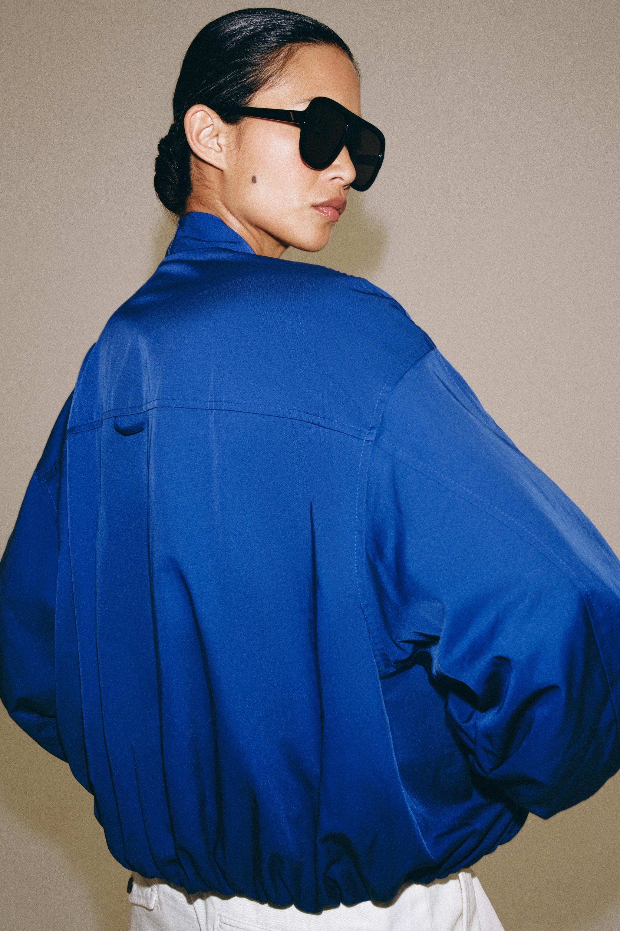 ZW COLLECTION BOMBER JACKET — Bluish