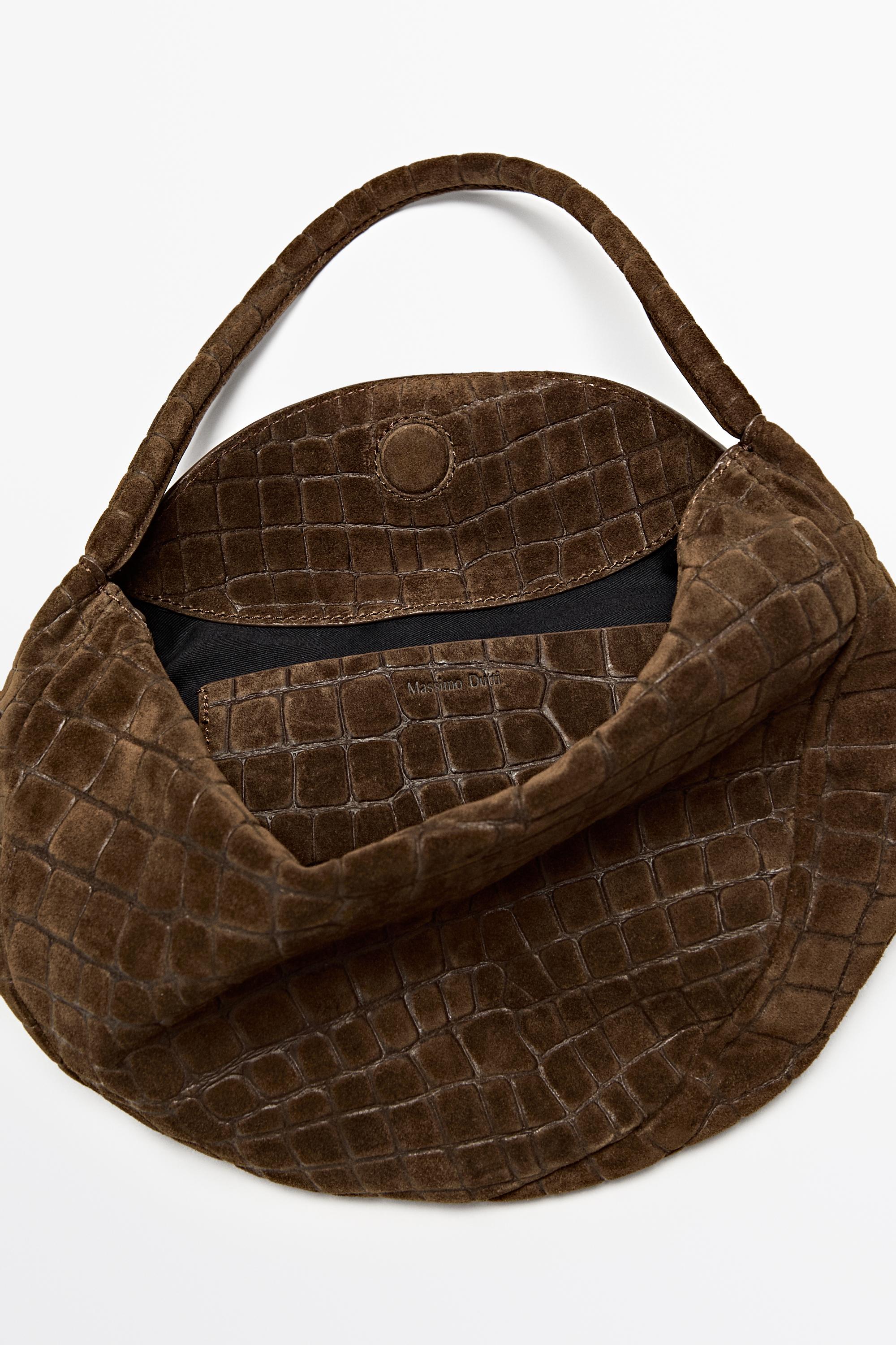 Split suede leather slouchy mini bag
