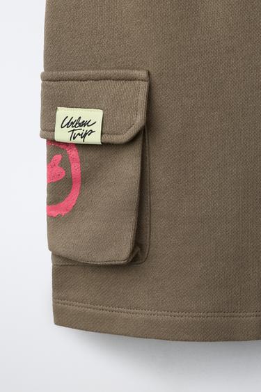 GRAFFITI POCKET BERMUDA SHORTS - Brown by Zara - Image 3