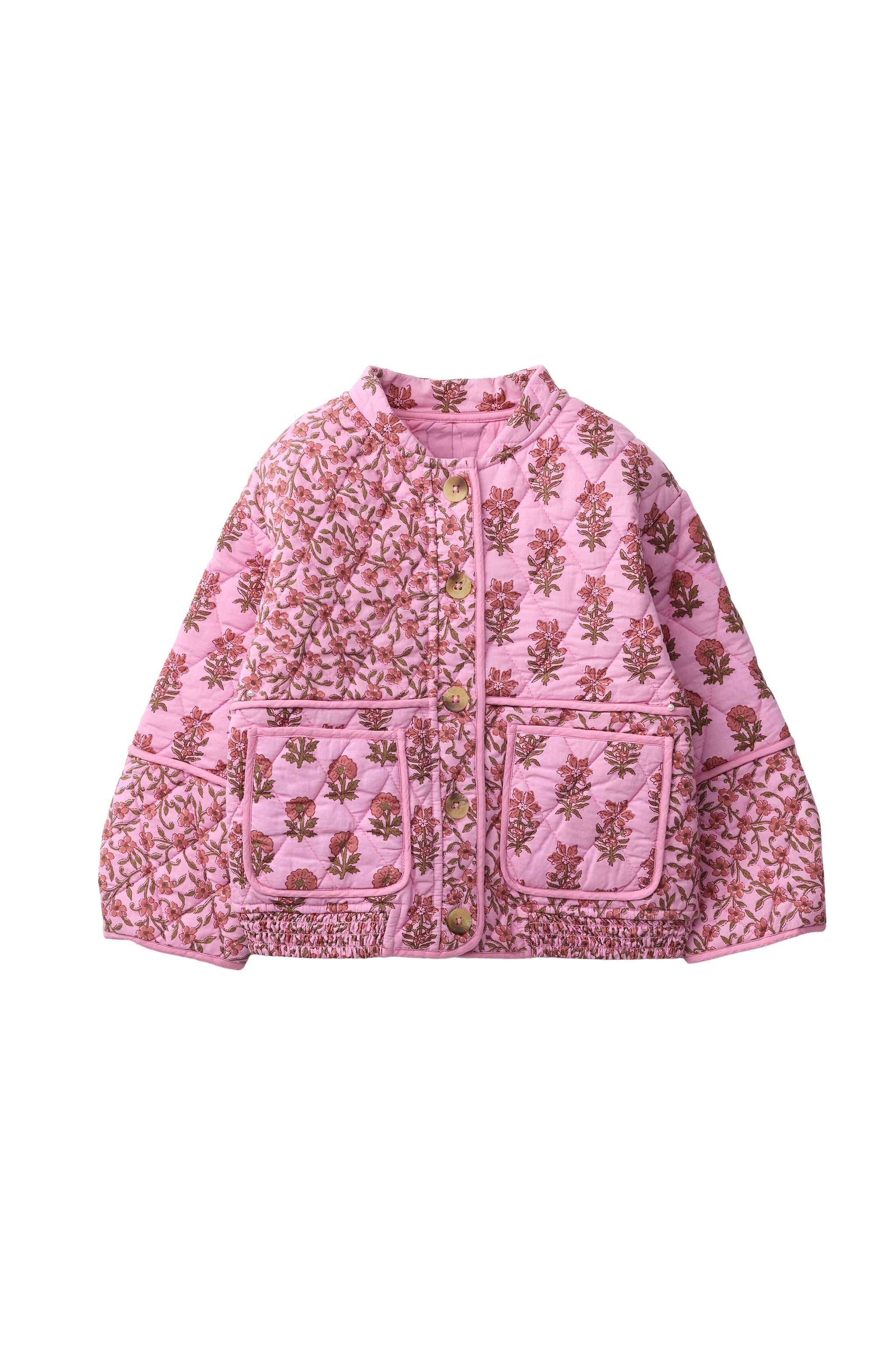 FLORAL PADDED JACKET - Dark pink | ZARA United States