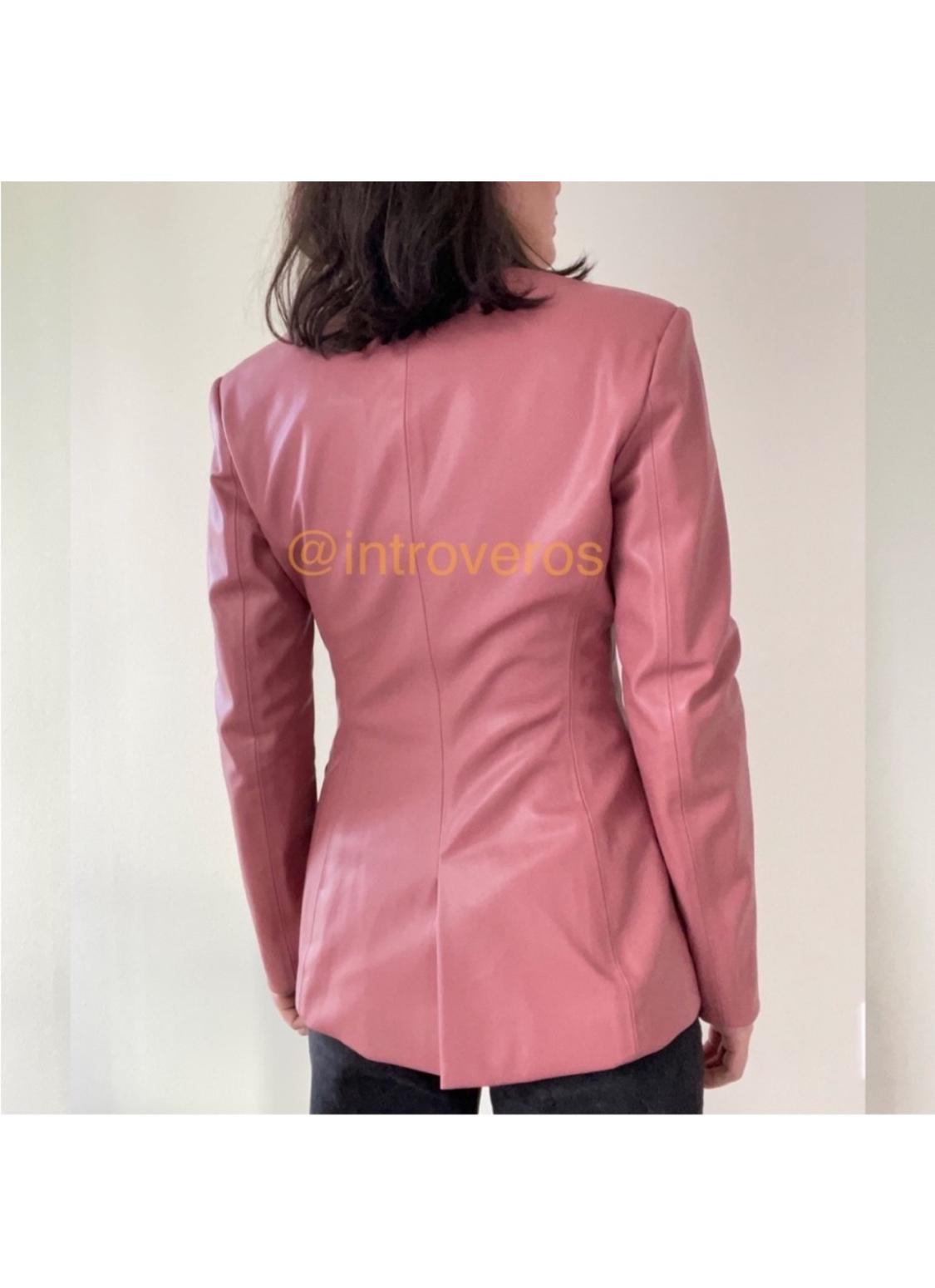 FAUX LEATHER DOUBLE BREASTED BLAZER - Image 7