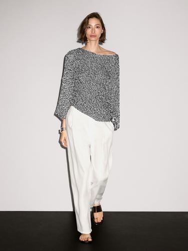 Zara 100% cotton flecked knit sweater - Dark straw