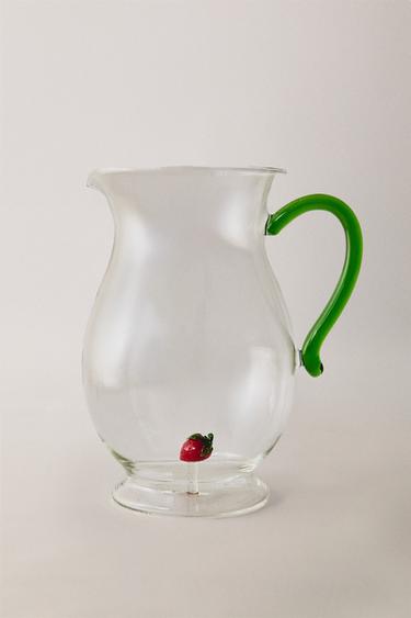 BOROSILICATE STRAWBERRY JUG - Green by Zara - Image 4