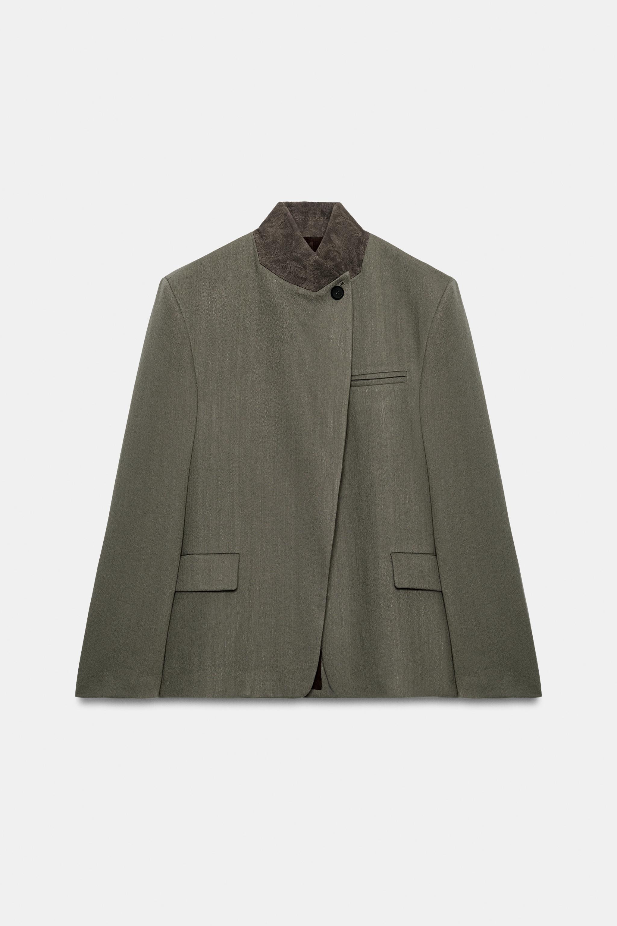 ZW COLLECTION CONTRAST COLLAR BLAZER