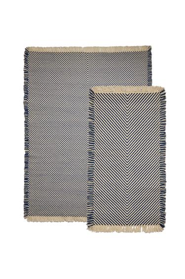 Zara KIDS’ WOOL AREA RUG - Ecru / Blue
