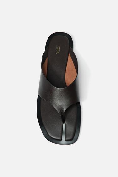 КОЖАНЫЕ САНДАЛИИ — КОРИЧНЕВЫЙ от Zara