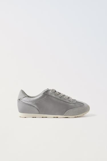 SATIN SNEAKERS - Grey by Zara