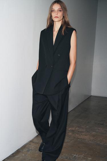 جيليه OVERSIZE متصالب ZW COLLECTION - أسود الخاص بـ Zara