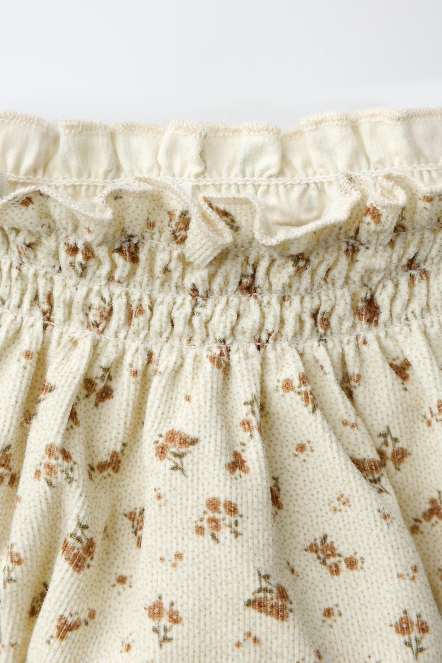 Детские шорты Zara Floral Corduroy Bloomers, цвет: Бежевый — фото 3