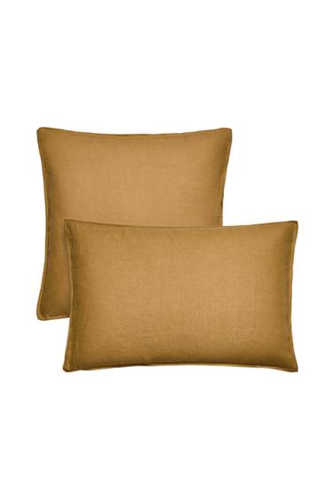Zara FADED LINEN PILLOWCASE (140 GSM) - Mustard