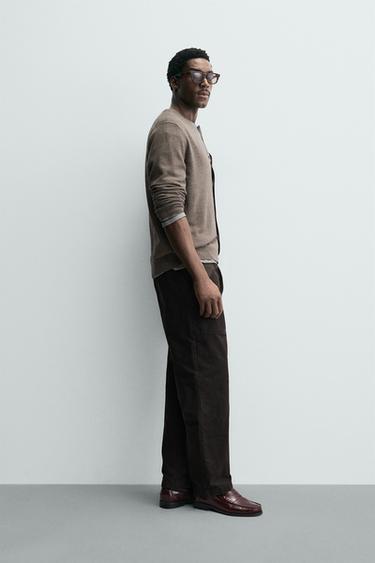 CARDIGAN 100% LAINE - Marron / Taupe de Zara - Image 3