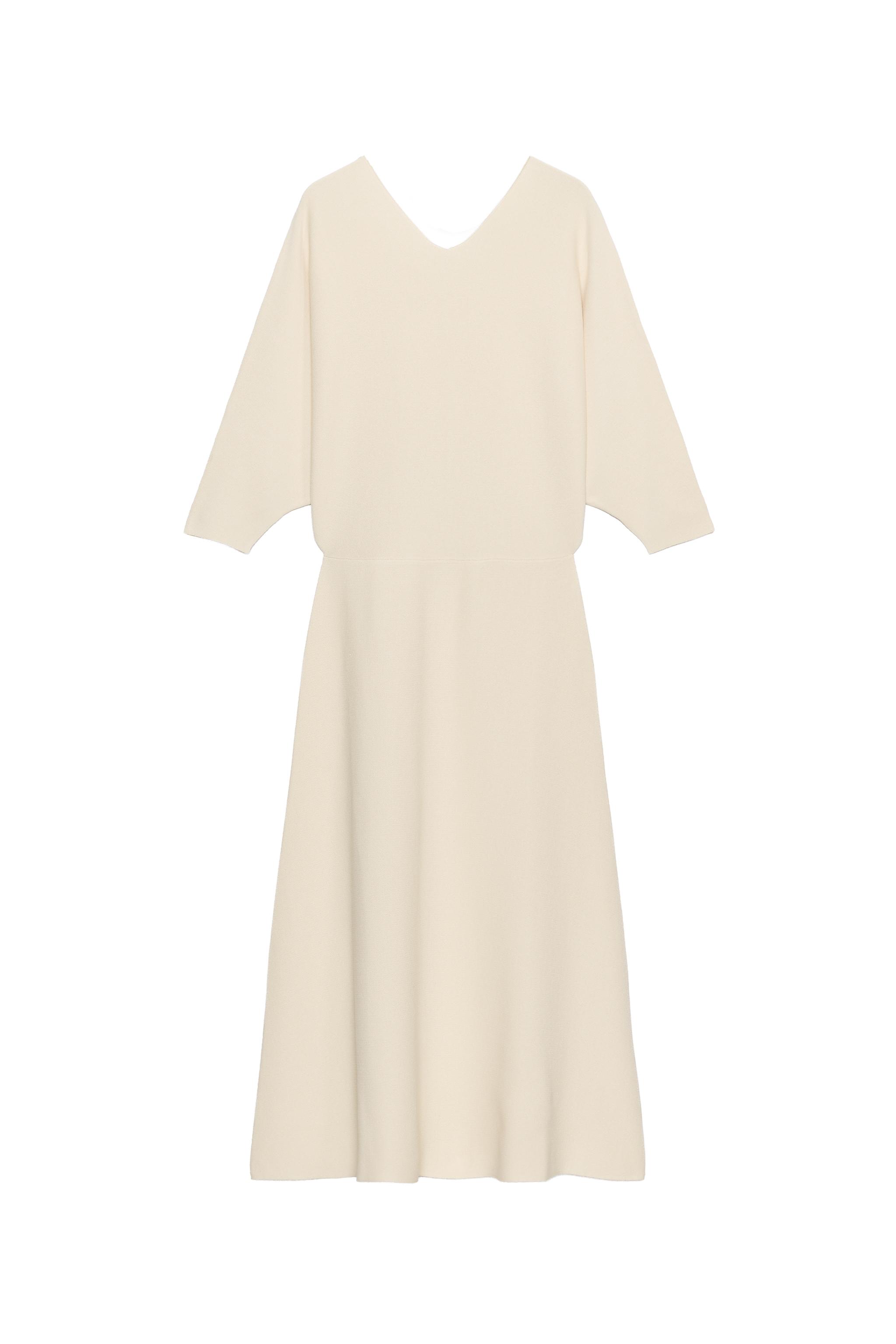 KNIT MIDI DRESS - Ecru | ZARA United States KNIT MIDI DRESS - Ecru | ZARA United States