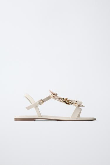 FLORAL SANDALS - White by Zara
