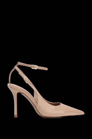 PATENT EFFECT SLINGBACK HIGH HEELS - Beige by Zara - Image 0