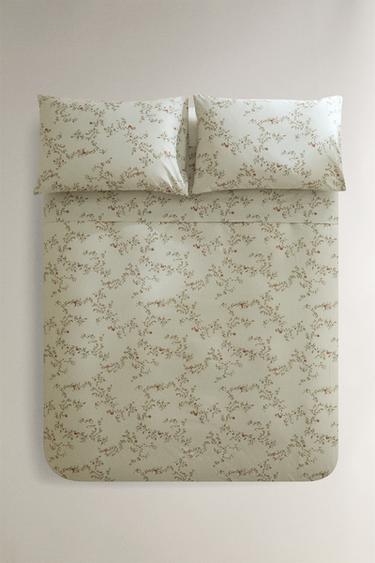 LEAF PRINT DUVET COVER - Sea green by Zara