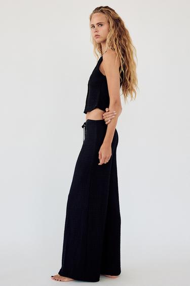 PANTALON DROIT STRUCTURÉ - Noir de Zara - Image 2