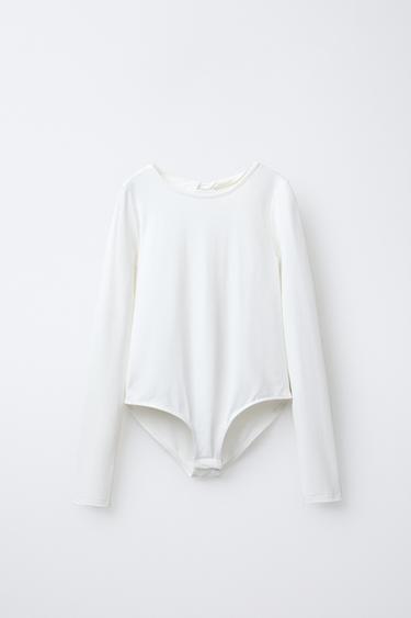 POLYAMIDE CUT-OUT BODYSUIT - White by Zara