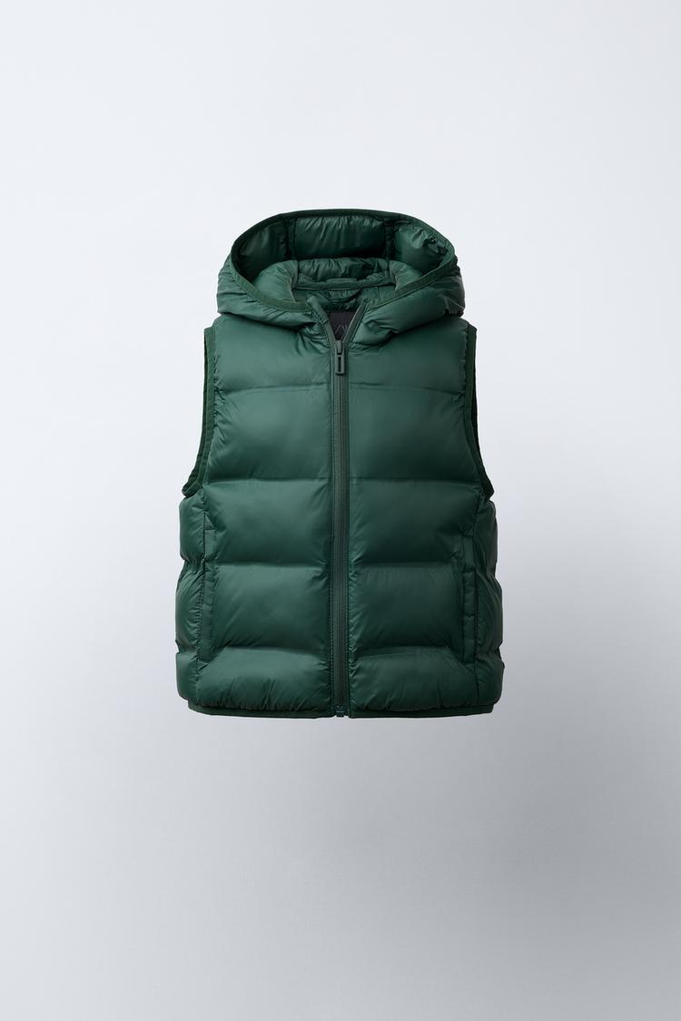 Long Puffer Coat Zara Water Repellent Gilet ULTRALIGHT WATER