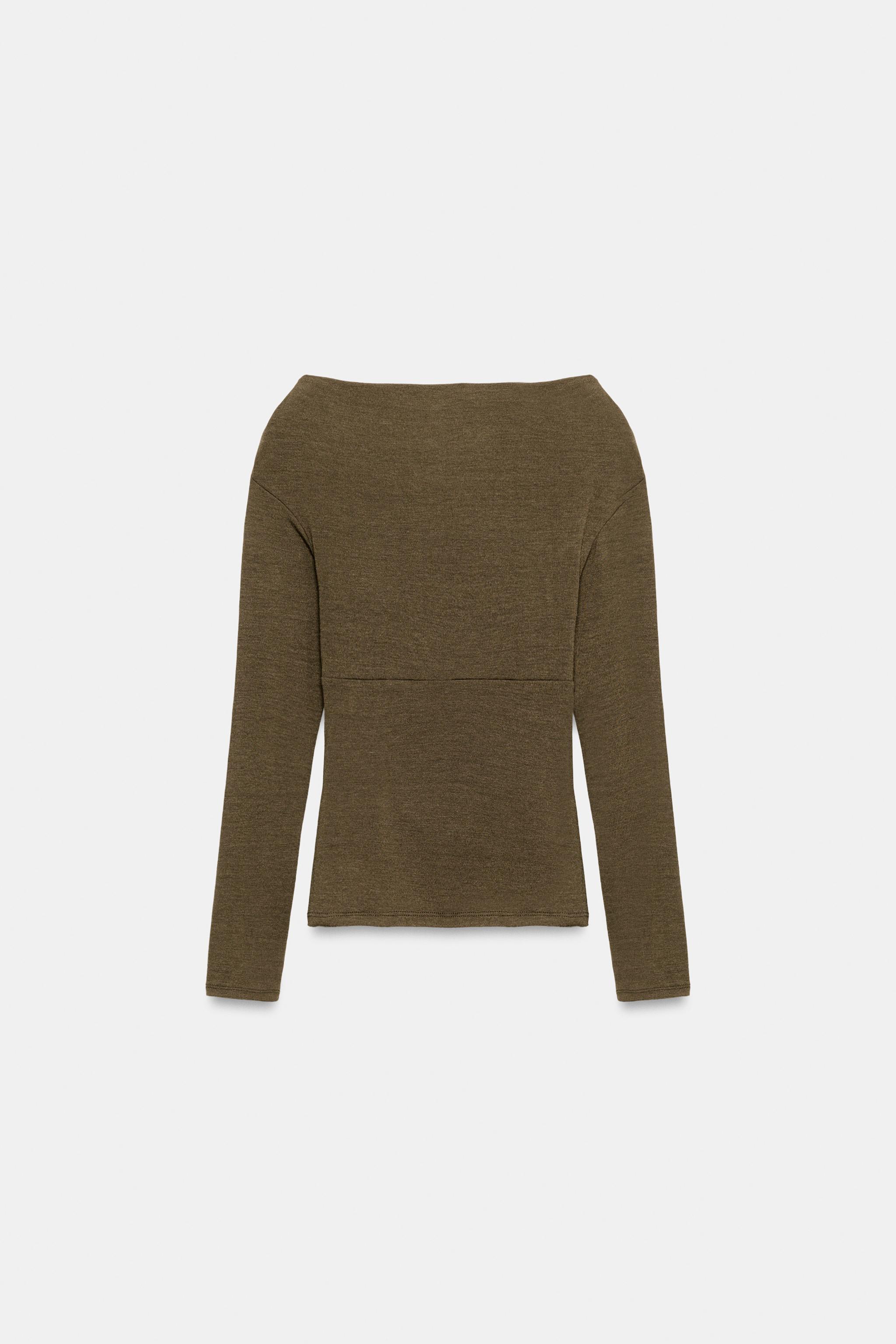 DRAPED WRAP TOP - Green marl | ZARA United States