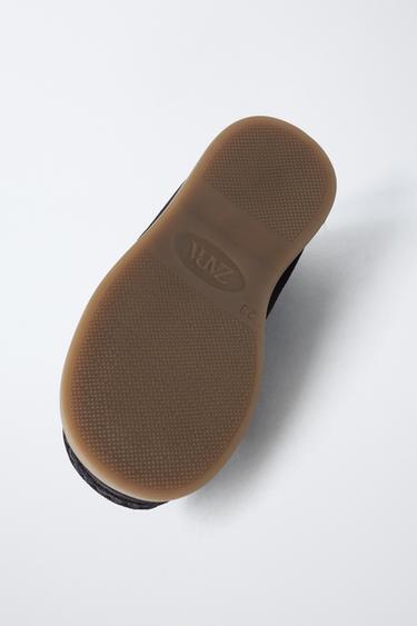 MOCASSINS MASQUE EN CUIR - Bleu marine de Zara - Image 6
