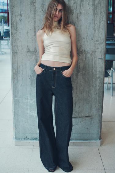 RIBBED FOIL HALTER TOP - Gold by Zara
