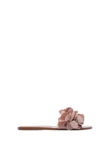 LOW HEEL NEOPRENE SANDALS WITH FLOWERS
