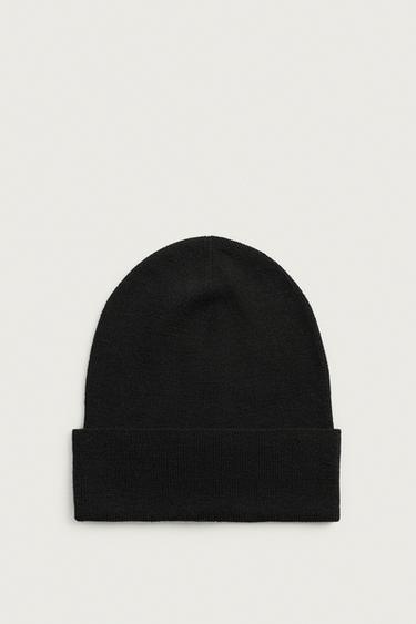 GORRO PUNTO 100% LANA - Negro de Zara