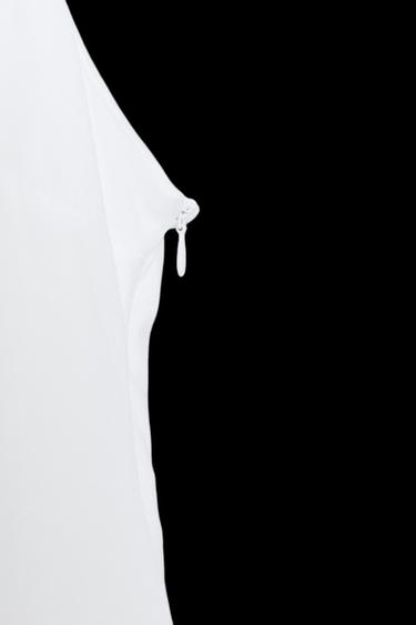 VESTIDO HALTER POPELÍN - Blanco de Zara