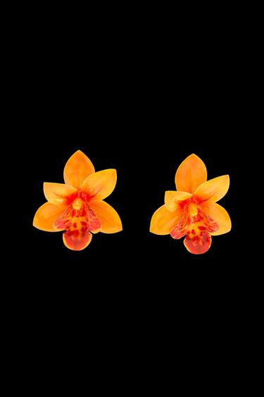 BLUMEN-OHRRINGE AUS KUNSTHARZ - Orange von Zara - Bild 0