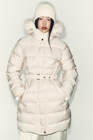 HOODED WATER-REPELLENT WINDPROOF PUFFER JACKET - Ecru by Zara