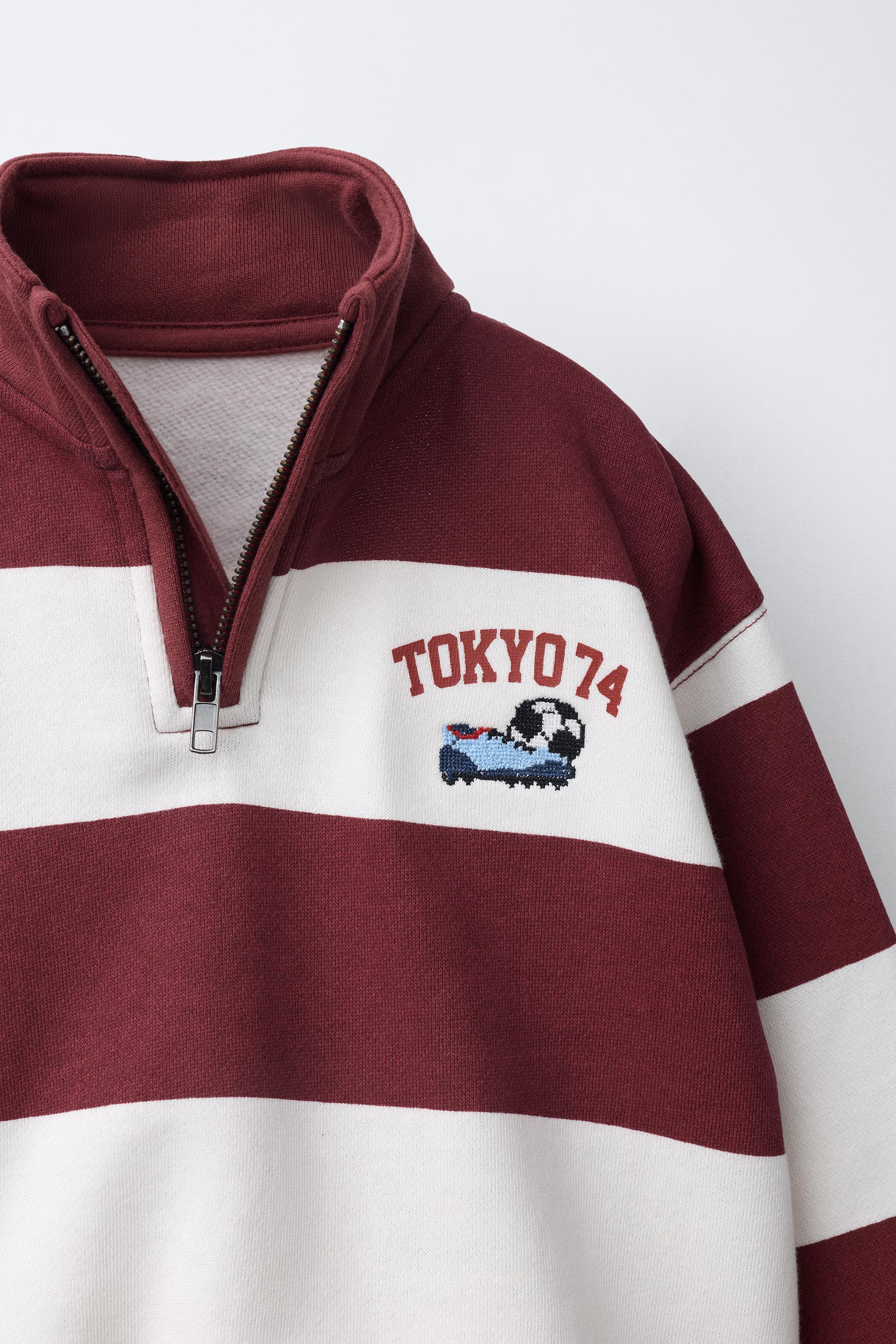 STRIPED VARSITY SWEATSHIRT
