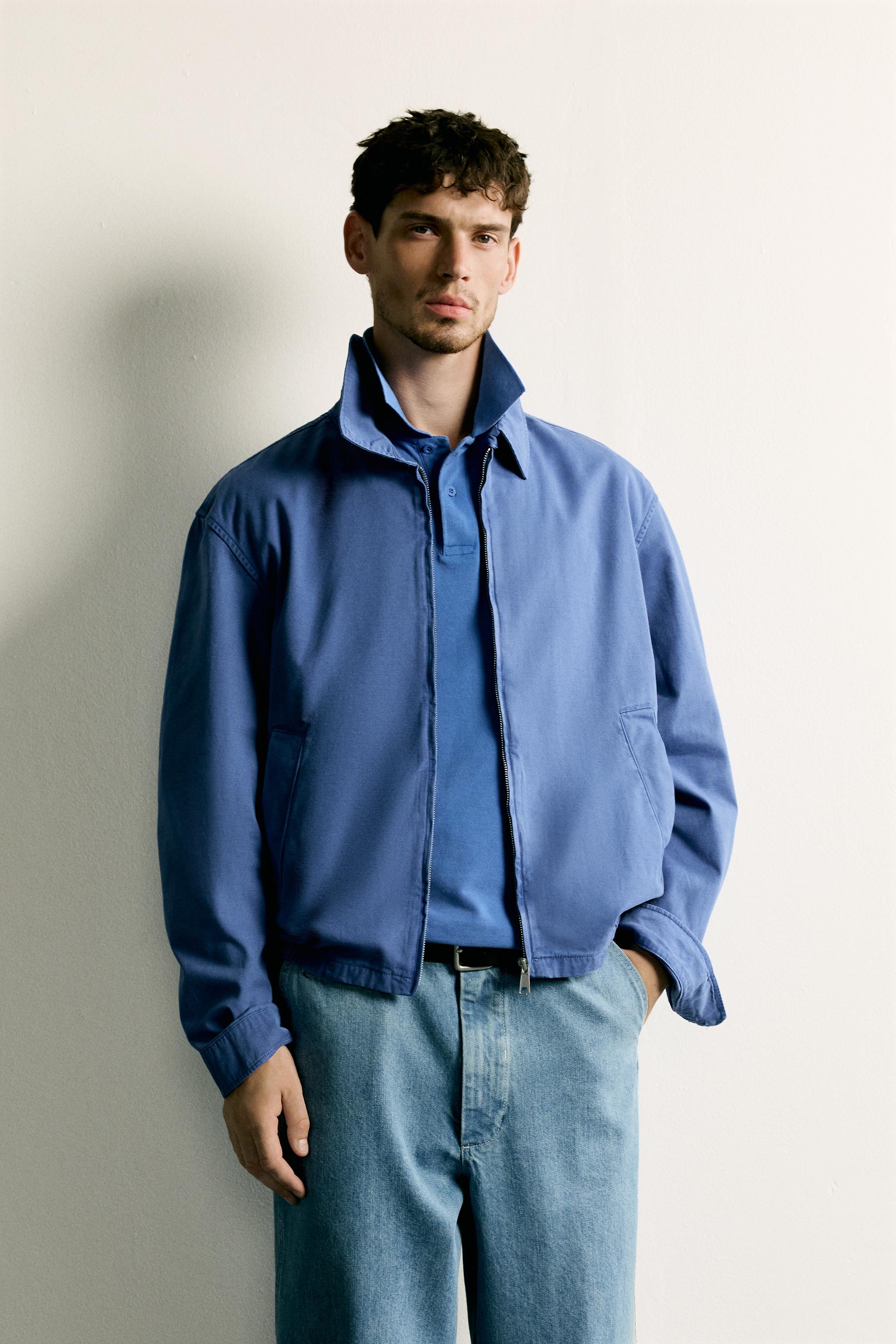 REGULAR FIT JACK VAN GEWASSEN KATOEN - Blauw | ZARA Nederland