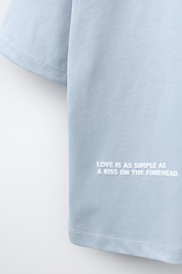T-SHIRT WITH RAISED PRINT DESIGN - Blue by Zara - Image 3