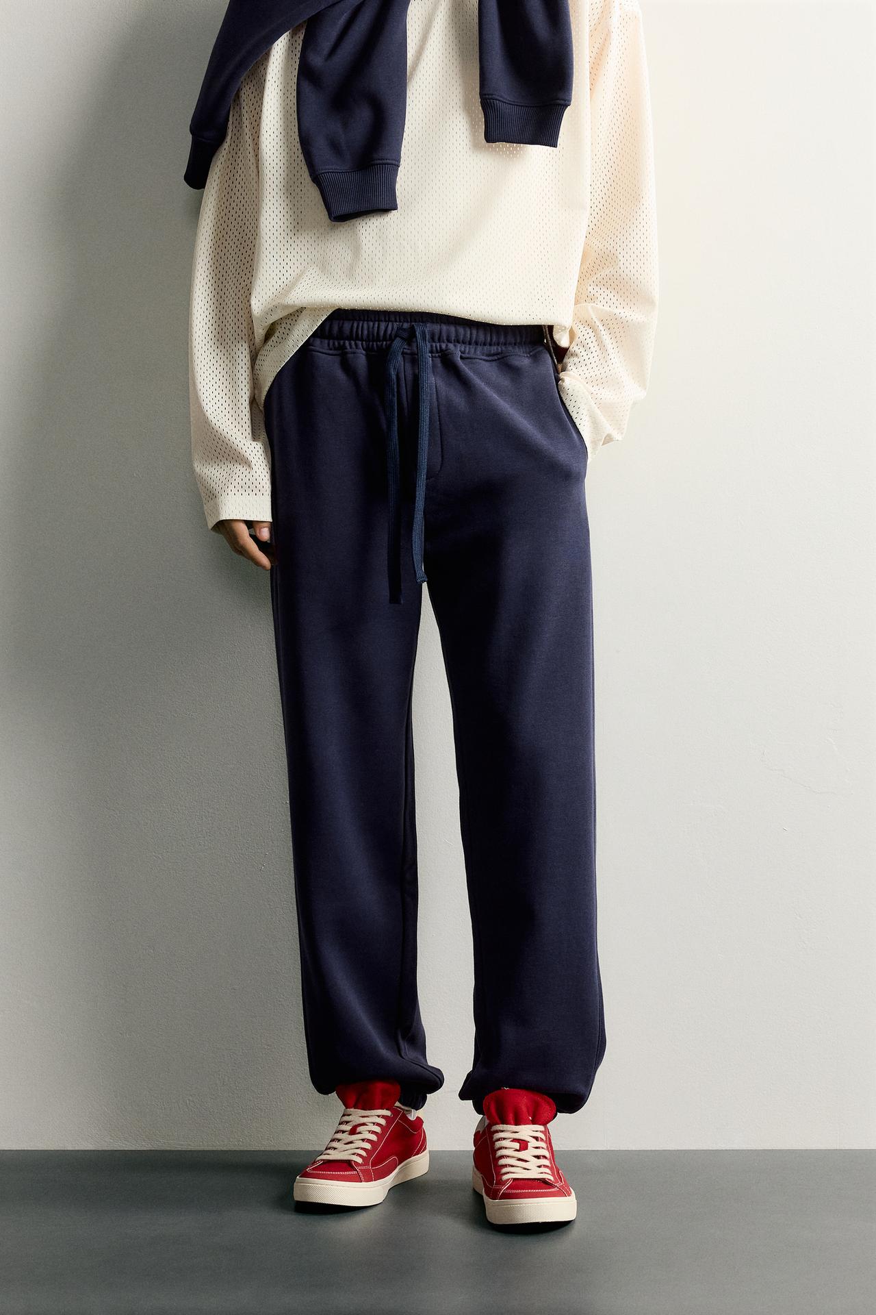 BASIC JOGGER PANTS — Navy blue