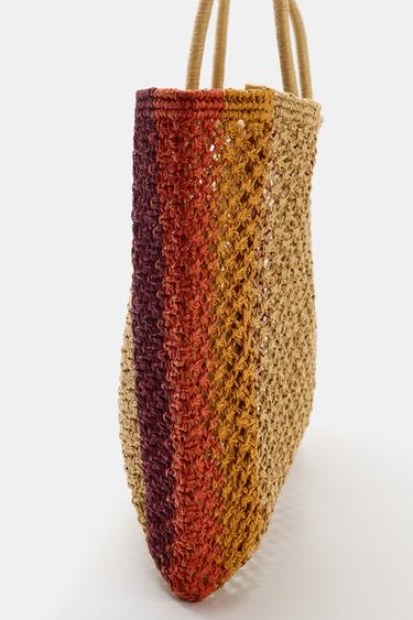 SAC SHOPPER EFFET TRESSÉ EN MATIÈRES VARIÉES - Multicolore de Zara - Image 3