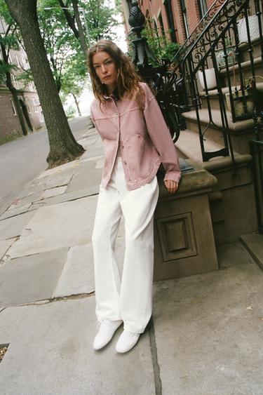 ДЖИНСОВАЯ КУРТКА Z1975 С КОНТРАСТНЫМ ВОРОТНИКОМ — РОЗОВЫЙ от Zara — изображение 0