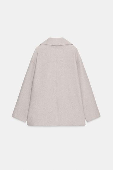 SOFT DOUBLE-BREASTED COAT - Light beige by Zara - Image 7