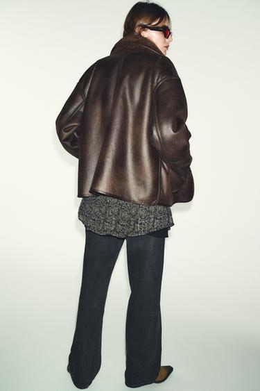 VESTE DOUBLE FACE RÉVERSIBLE - Marron de Zara - Image 2