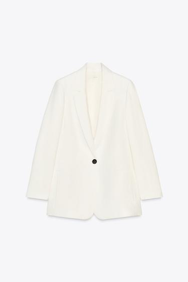 CRINKLED EFFECT BLAZER - Ecru by Zara